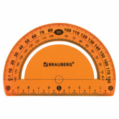 Транспортир 10 см гибкий BRAUBERG &laquo;FLEX&raquo;, пластиковый, 180 градусов, ассорти, европодвес, 210676
