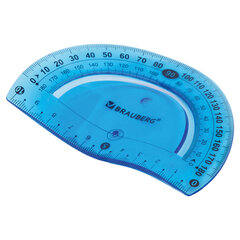 Набор чертежный средний гибкий BRAUBERG &laquo;FLEX&raquo; (линейка 20 см, треугольник, транспортир), ассорти, 210679