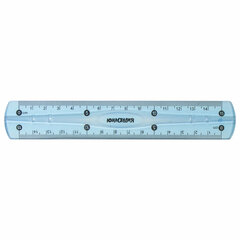 Набор чертежный малый гибкий ЮНЛАНДИЯ &laquo;FLEX&raquo; (линейка 15 см, 2 треугольника, транспортир), пенал, 210681