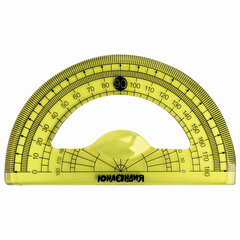 Набор чертежный малый ЮНЛАНДИЯ &laquo;START 3D&raquo; (линейка 15 см, 2 треугольника, транспортир), прозрачный, желтый, 210741