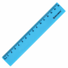 Линейка пластиковая 15 см, BRAUBERG &laquo;NEON&raquo;, ассорти, пакет, 210750