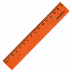 Линейка пластиковая 15 см, BRAUBERG &laquo;NEON&raquo;, ассорти, пакет, 210750