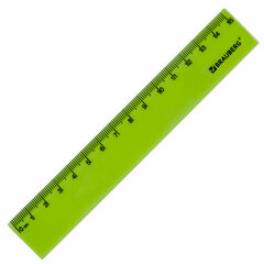Линейка пластиковая 15 см, BRAUBERG &laquo;NEON&raquo;, ассорти, пакет, 210750