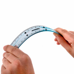 Линейка 15 см гибкая ЮНЛАНДИЯ &laquo;FLEX&raquo;, пластиковая, тонированная, голубая, 210757