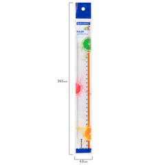 Линейка пластиковая 30 см BRAUBERG &laquo;FRESH ZONE&raquo;, прозрачная, с оранжевой шкалой, 210759