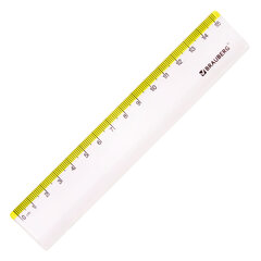 Набор чертежный малый BRAUBERG &laquo;FRESH ZONE&raquo; (линейка 15 см, 2 треугольника, транспортир), желтая шкала, 210762