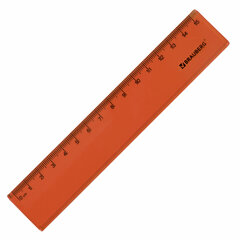 Линейка пластиковая 15 см BRAUBERG &laquo;FRUITY&raquo;, тонированная, ассорти, 210765