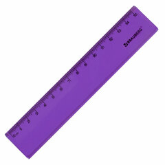 Линейка пластиковая 15 см BRAUBERG &laquo;FRUITY&raquo;, тонированная, ассорти, 210765