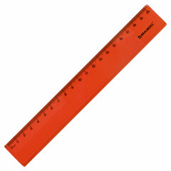 Линейка пластиковая 20 см BRAUBERG &laquo;FRUITY&raquo;, тонированная, ассорти, 210766