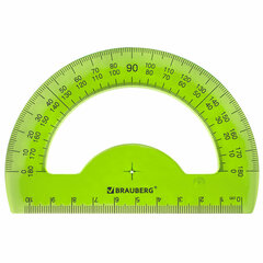 Транспортир 10 см BRAUBERG &laquo;FRUITY&raquo;, 180 градусов, пластик, тонированный, ассорти, 210768