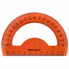 Транспортир 10 см BRAUBERG &laquo;FRUITY&raquo;, 180 градусов, пластик, тонированный, ассорти, 210768