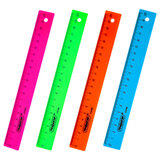 Линейка пластиковая 20 см, ПИФАГОР, неоновая, ассорти, 210788