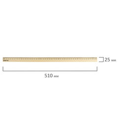 Линейка деревянная 50 см, STAFF, канадская сосна, 210802