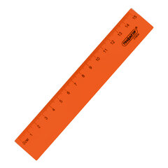 Линейка пластиковая 15 см, ПИФАГОР, неоновая, ассорти, 210826