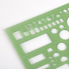 Линейка офицерская 20 см, BRAUBERG, зеленая, 65 тактических элементов, отливная шкала, 210833