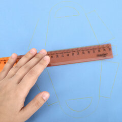 Линейка закройщика пластиковая 30 см, ПИФАГОР, прозрачная, неоновая, шкала см и масштабная 1:4, 210836