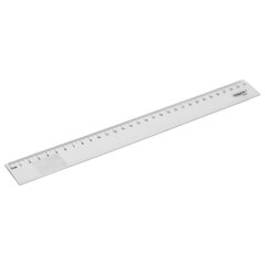 Линейка пластиковая 30 см, ПИФАГОР, прозрачная, бесцветная, 210842