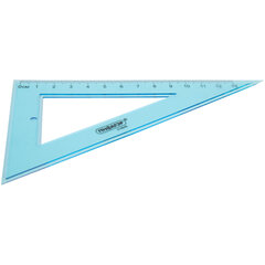 Треугольник пластиковый 30*13 см ПИФАГОР, тонированный, прозрачный, 210846