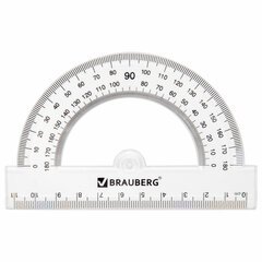 Набор чертежный BRAUBERG (линейка 20 см, 2 треугольника, транспортир), прозрачный, 210853