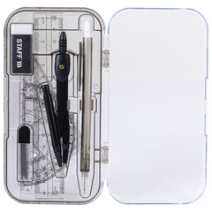 Готовальня STAFF &laquo;College&raquo; 9 предметов: циркуль 120 мм, чертежные принадлежности, механический карандаш, пластиковый пенал, 210863