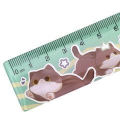 Линейка пластиковая 15 см BRAUBERG &laquo;МИЛЫЕ КОТЫ&raquo;, тонированная, ассорти, 210865