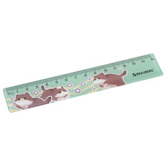 Линейка пластиковая 15 см BRAUBERG &laquo;МИЛЫЕ КОТЫ&raquo;, тонированная, ассорти, 210865
