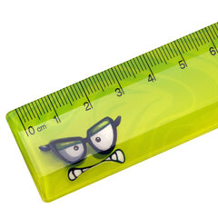 Линейка пластиковая 15 см BRAUBERG &laquo;МОНСТРИКИ&raquo;, тонированная, ассорти, 210866