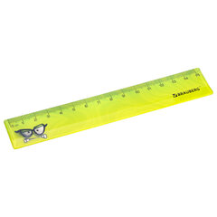 Линейка пластиковая 15 см BRAUBERG &laquo;МОНСТРИКИ&raquo;, тонированная, ассорти, 210866