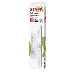 Линейка с роликом (рейсшина) 22 см, металлический ролик, картонная коробка, STAFF, 210869