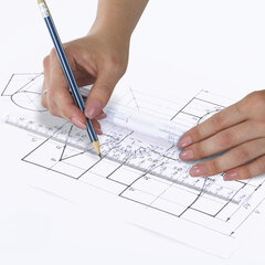 Линейка с роликом (рейсшина) 22 см, металлический ролик, картонная коробка, STAFF, 210869