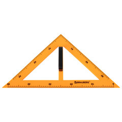 Набор чертежный для классной доски Compact (2 треугольника, транспортир, циркуль, складная линейка 100 см), BRAUBERG, 210872