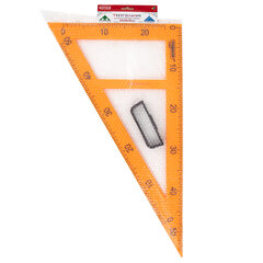 Треугольник прямоугольный для классной доски, пластиковый 50&times;30&times;50 см, с держателем, ПИФАГОР, 210874