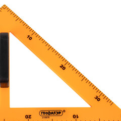 Треугольник прямоугольный для классной доски, пластиковый 30&times;30&times;50 см, с держателем, ПИФАГОР, 210875