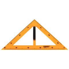 Треугольник прямоугольный для классной доски, пластиковый 30&times;30&times;50 см, с держателем, ПИФАГОР, 210875