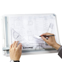 Доска чертежная А3, 505&times;370 мм, с рейсшиной, треугольником и чертежным узлом, УСИЛЕННАЯ УПАКОВКА, BRAUBERG EXTRA, 210879