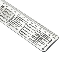 Линейка пластиковая 20 см BRAUBERG, справочная, русский язык, 210899