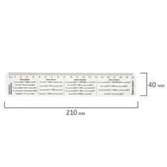 Линейка пластиковая 20 см BRAUBERG, справочная, единицы измерения, 210901