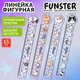 Линейка пластиковая 15 см, фигурная, FUNSTER (ФАНСТЕР), "КОТЫ", прозрачная, ассорти, европодвес, 210921