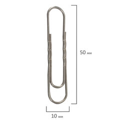 Скрепки большие 50 мм гофрированные 50 шт., STAFF &laquo;EVERYDAY&raquo;, металлические, РОССИЯ, 220011