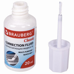 Корректирующая жидкость BRAUBERG &laquo;Classic&raquo;, быстросохнущая, 20 мл, с кисточкой, 220255