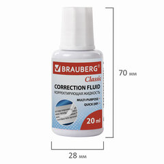 Корректирующая жидкость BRAUBERG &laquo;Classic&raquo;, быстросохнущая, 20 мл, с кисточкой, 220255