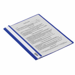 Скоросшиватель пластиковый BRAUBERG, А4, 130/<wbr/>180 мкм, синий, 220385