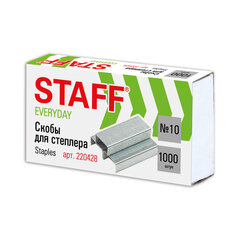 Скобы для степлера №10, 1000 штук, STAFF &laquo;EVERYDAY&raquo;, до 20 листов, 220428