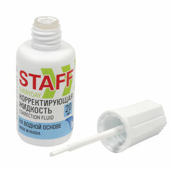 Корректирующая жидкость STAFF &laquo;EVERYDAY&raquo; на водной основе, 20 мл, с кисточкой, Россия, 220835