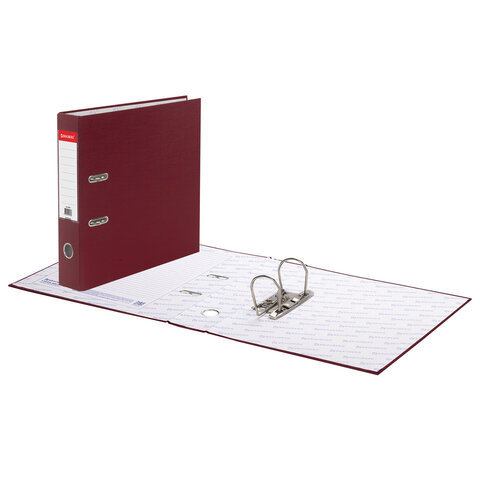 Папка-регистратор BRAUBERG с покрытием из ПВХ, 70 мм, бордовая (удвоенный срок службы), 220892 - фото 6