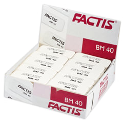 Ластик FACTIS BM 40 (Испания), 52&times;20&times;7 мм, белый, прямоугольный, скошенные края, CNFBM40