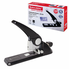 Степлер МОЩНЫЙ №24/<wbr/>6-23/<wbr/>24 BRAUBERG &laquo;Heavy duty GT&raquo;, до 200 листов, черный, 220940