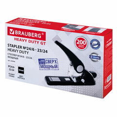 Степлер МОЩНЫЙ №24/<wbr/>6-23/<wbr/>24 BRAUBERG &laquo;Heavy duty GT&raquo;, до 200 листов, черный, 220940