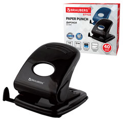 Дырокол металлический BRAUBERG &laquo;Style&raquo;, до 40 листов, ассорти (синий/<wbr/>черный), 220947