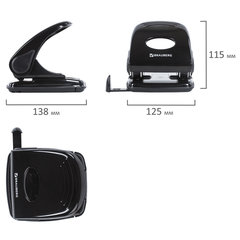 Дырокол металлический BRAUBERG &laquo;Style&raquo;, до 40 листов, ассорти (синий/<wbr/>черный), 220947